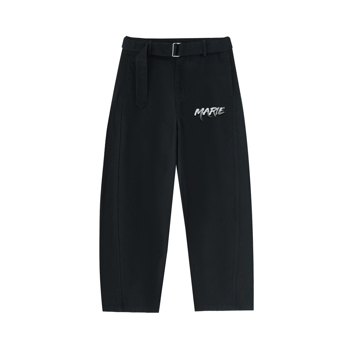 Belted Barrel-leg Chino Pants
