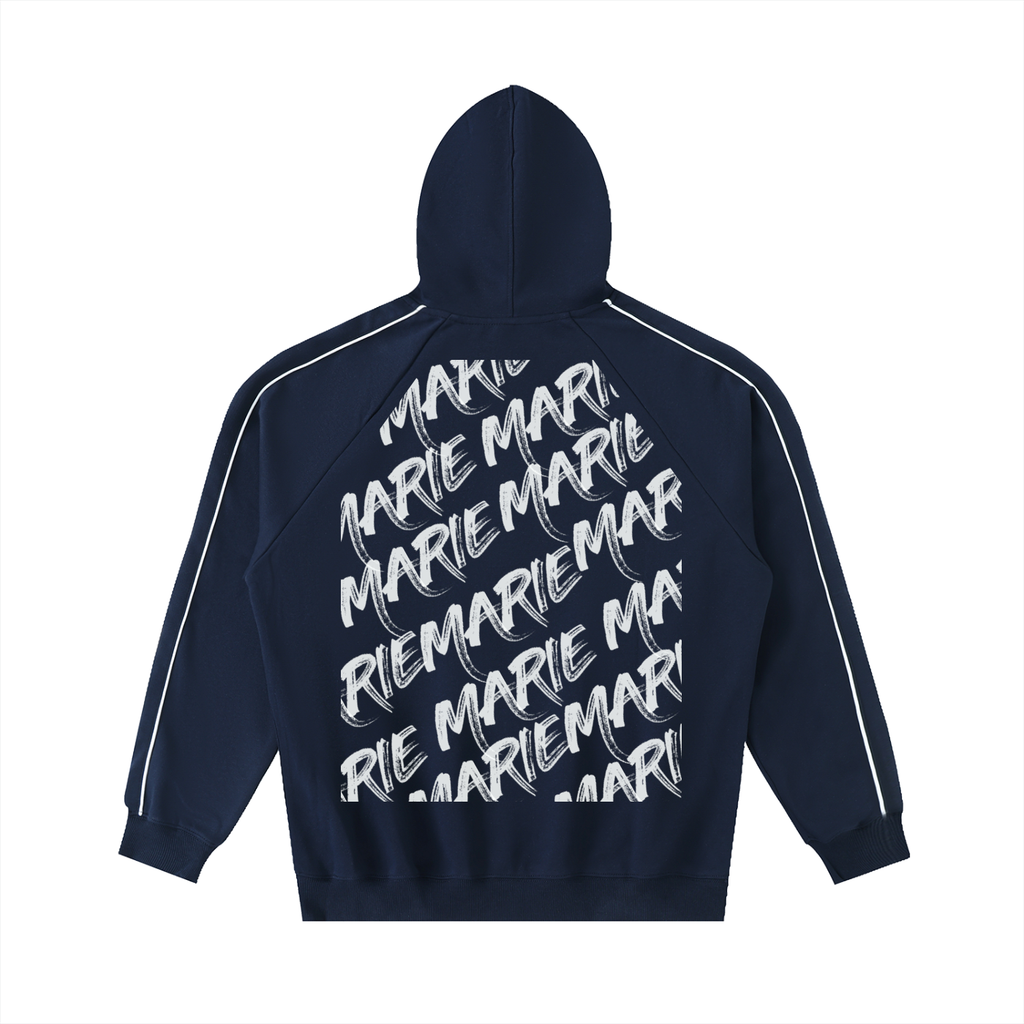 Contrast Piping Raglan Hoodie