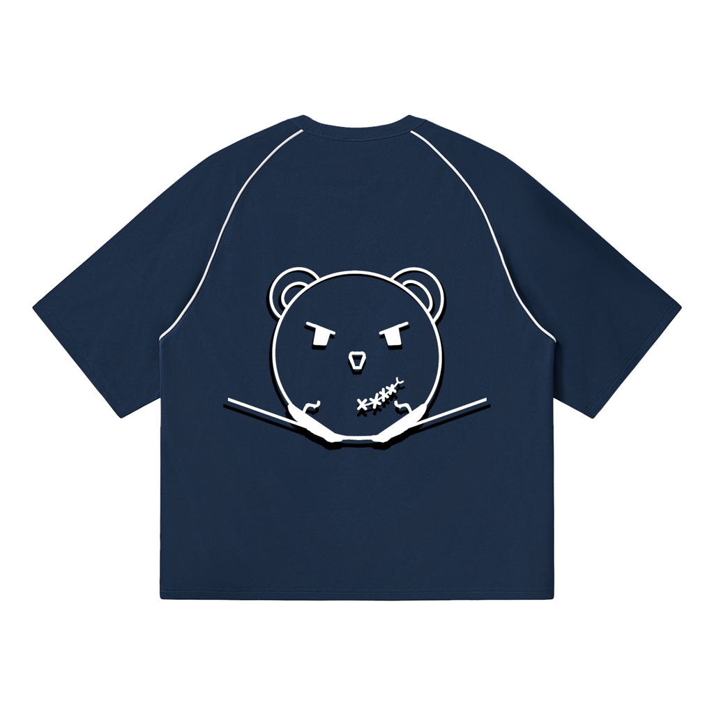 Contrast Piping Panel Raglan T-Shirt