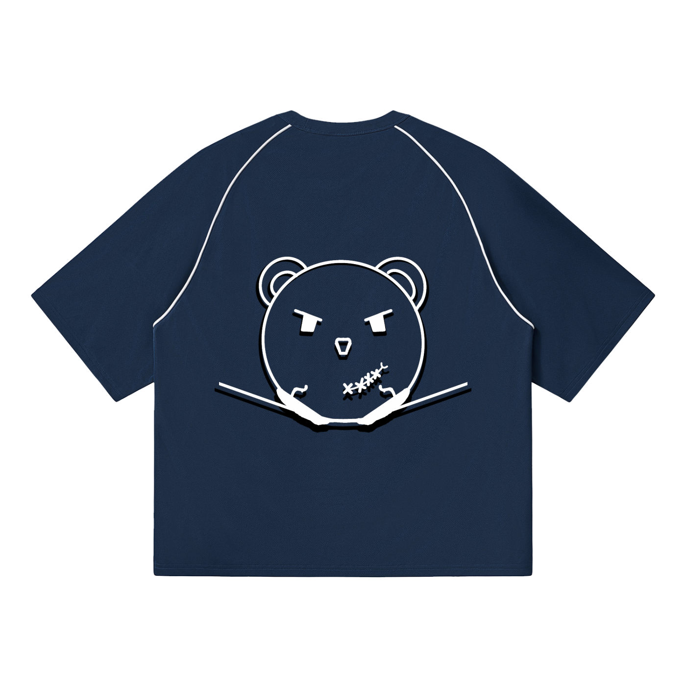 Contrast Piping Panel Raglan T-Shirt