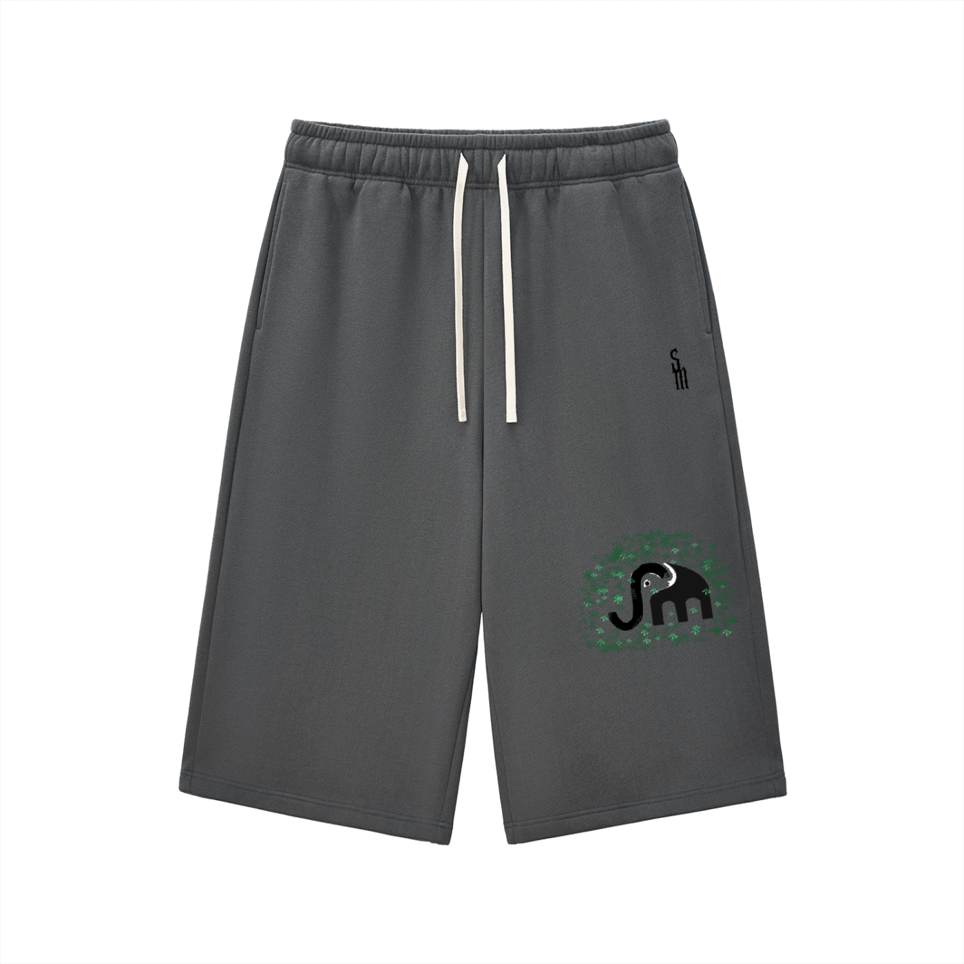 Relaxed Drawstring Three-quarter Sweatpants