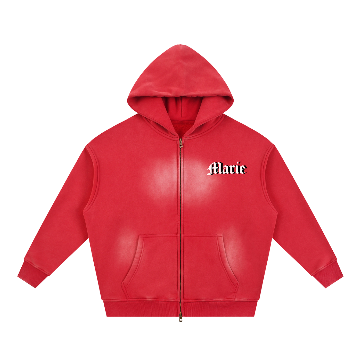 Sunfade Two-way Zipper Boxy Fleece Hoodie