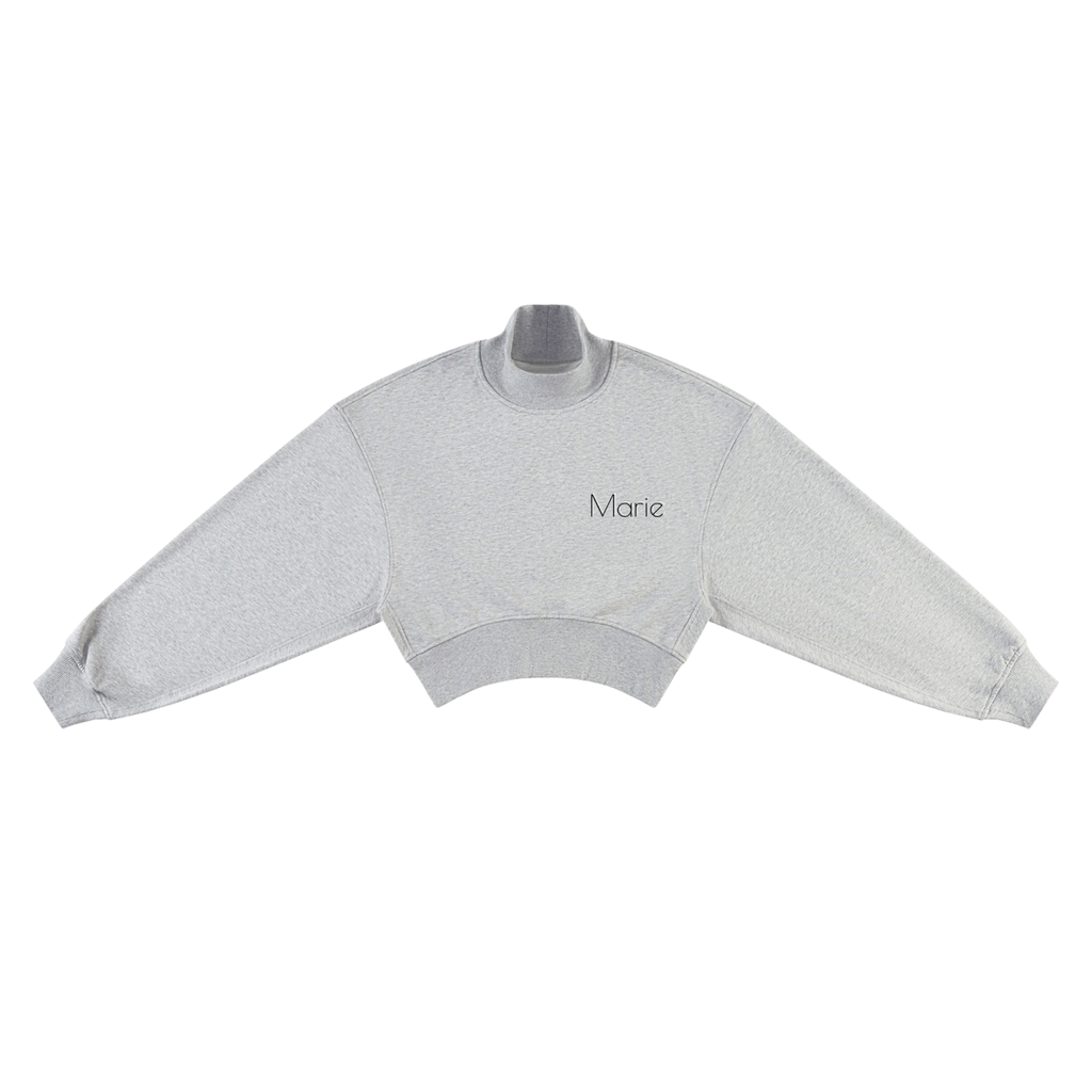 Women's Crop Mock Neck Sweatshirt