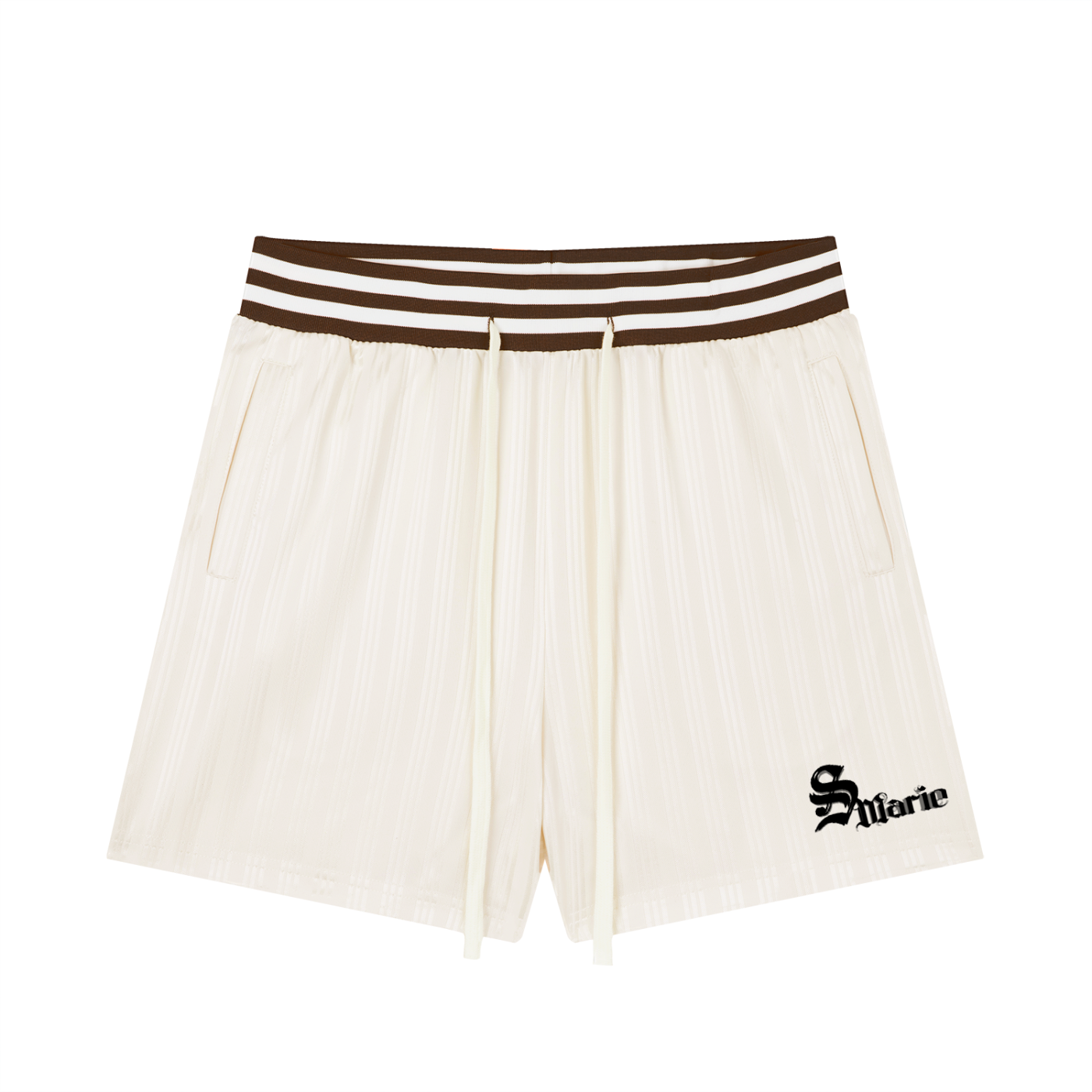 Unisex Striped Drawstring Shorts