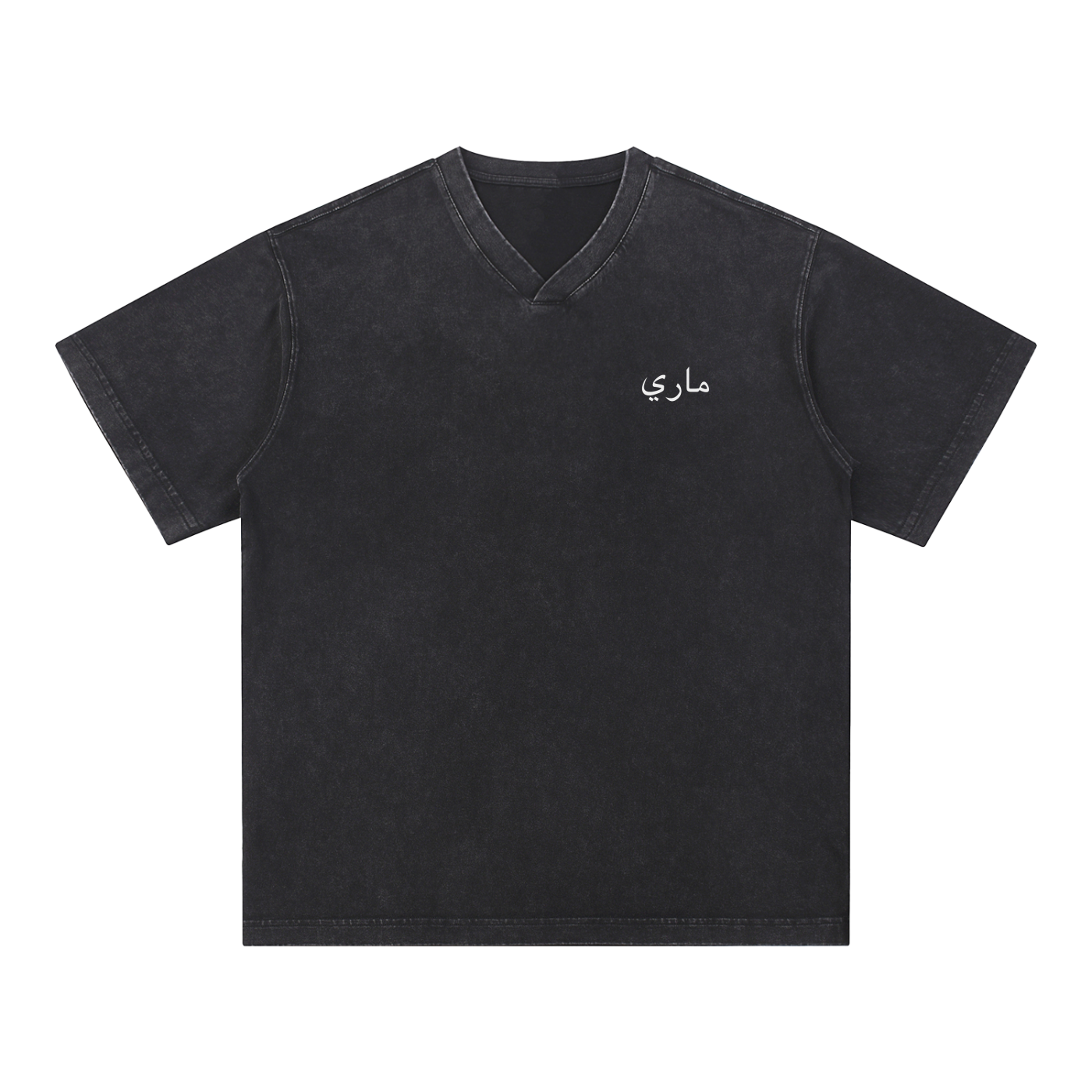 Snow Washed V-Neck Cotton T-Shirt