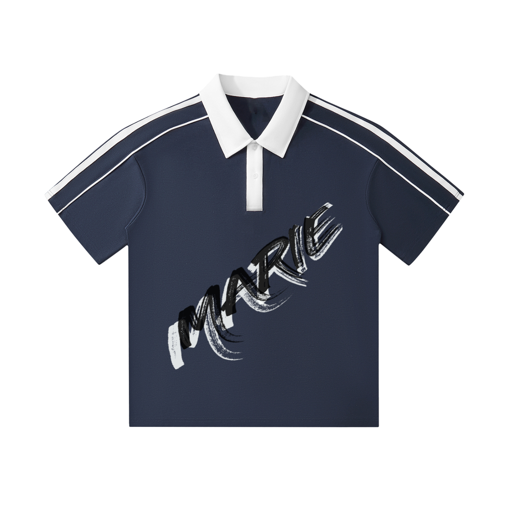 Contrast Collar Short-Sleeve Polo Shirt