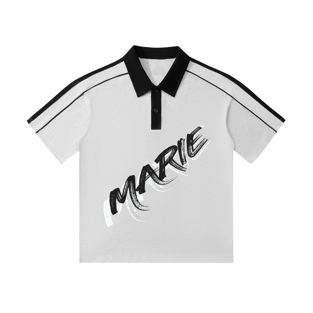 Contrast Collar Short-Sleeve Polo Shirt