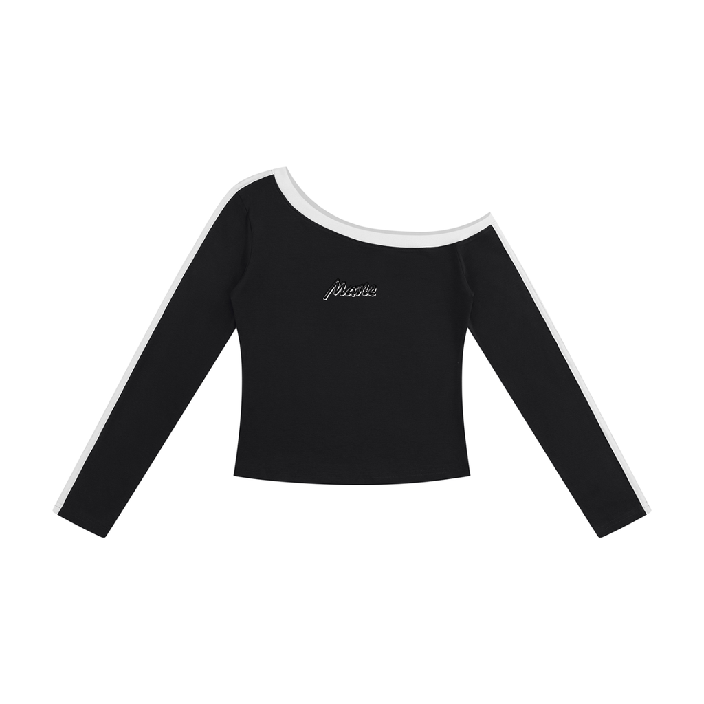 Women’s Color Block Off-the-Shoulder T-Shirt