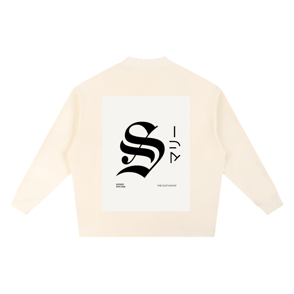 Knitted Round Neck Oversize Sweatshirt
