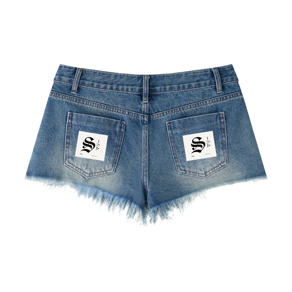 Women's Vintage Wash Raw Hem Denim Shorts