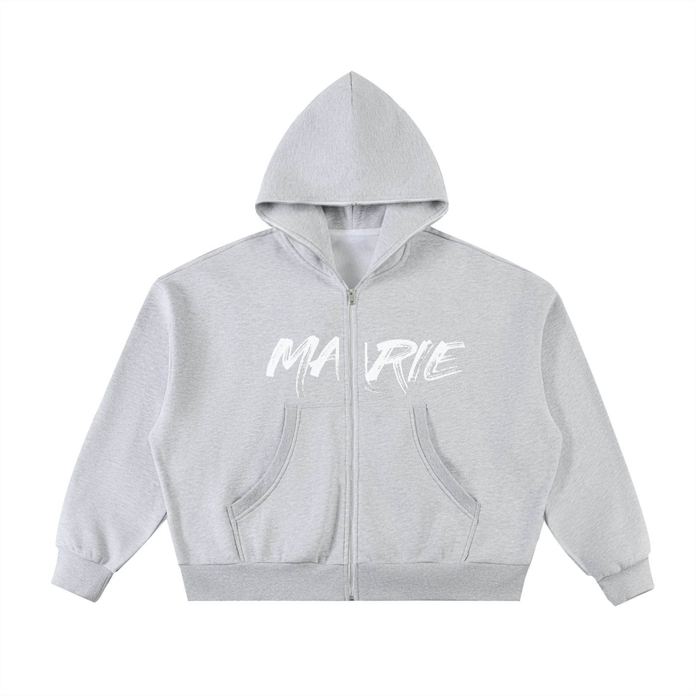 Fleeced Full-Zip Boxy Hoodie