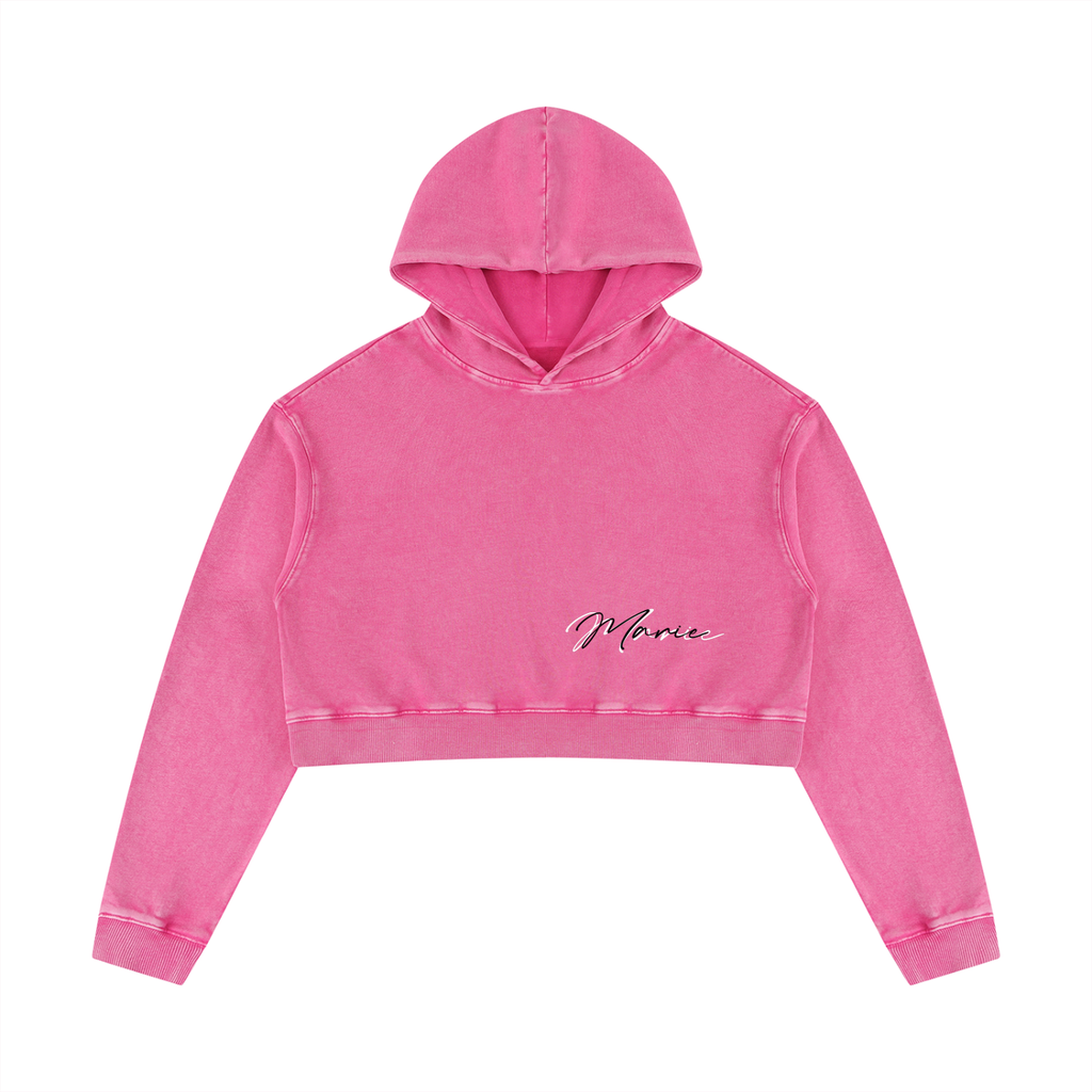 Women’s Mineral Washed Crop Hoodie