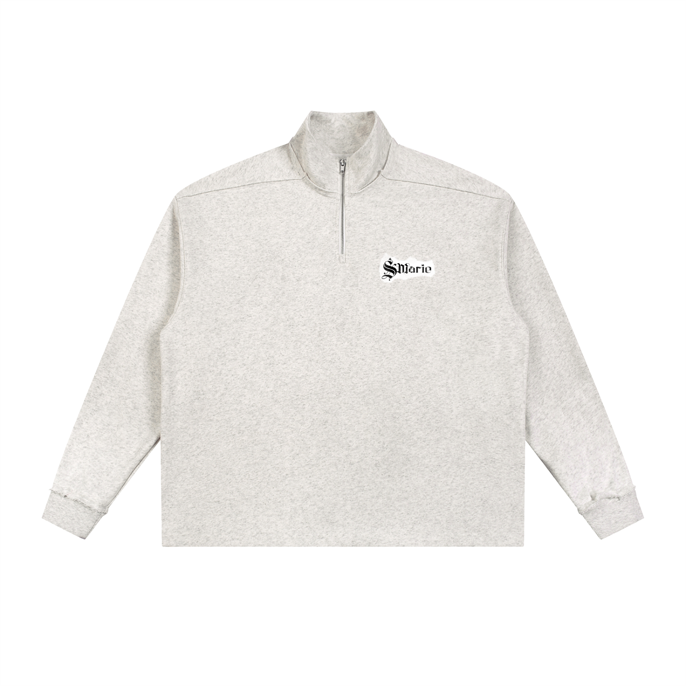 Half-Zip Rolled Edge Fleece Sweatshirt