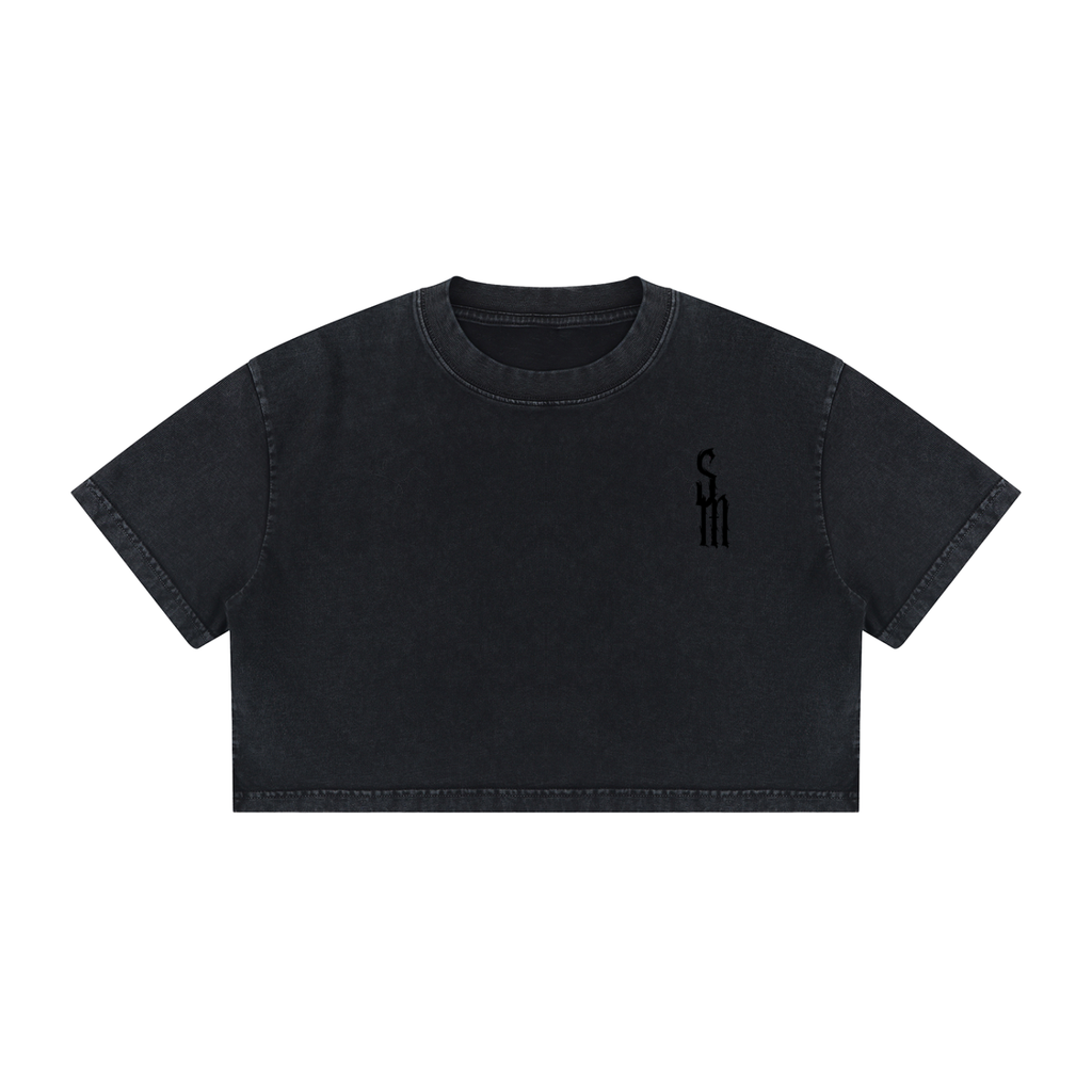 Women's Mineral Wash Cotton Crop T-Shirt