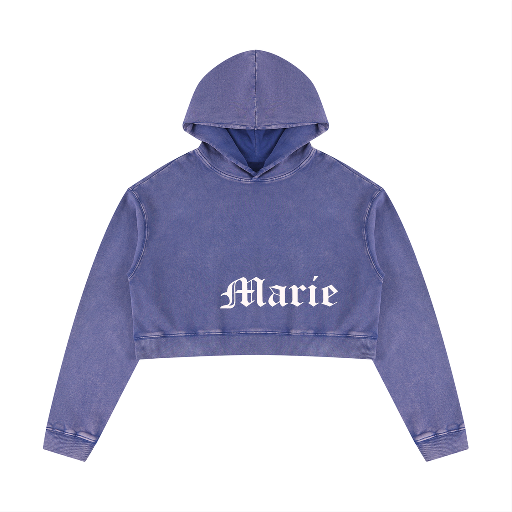 Women’s Mineral Washed Crop Hoodie
