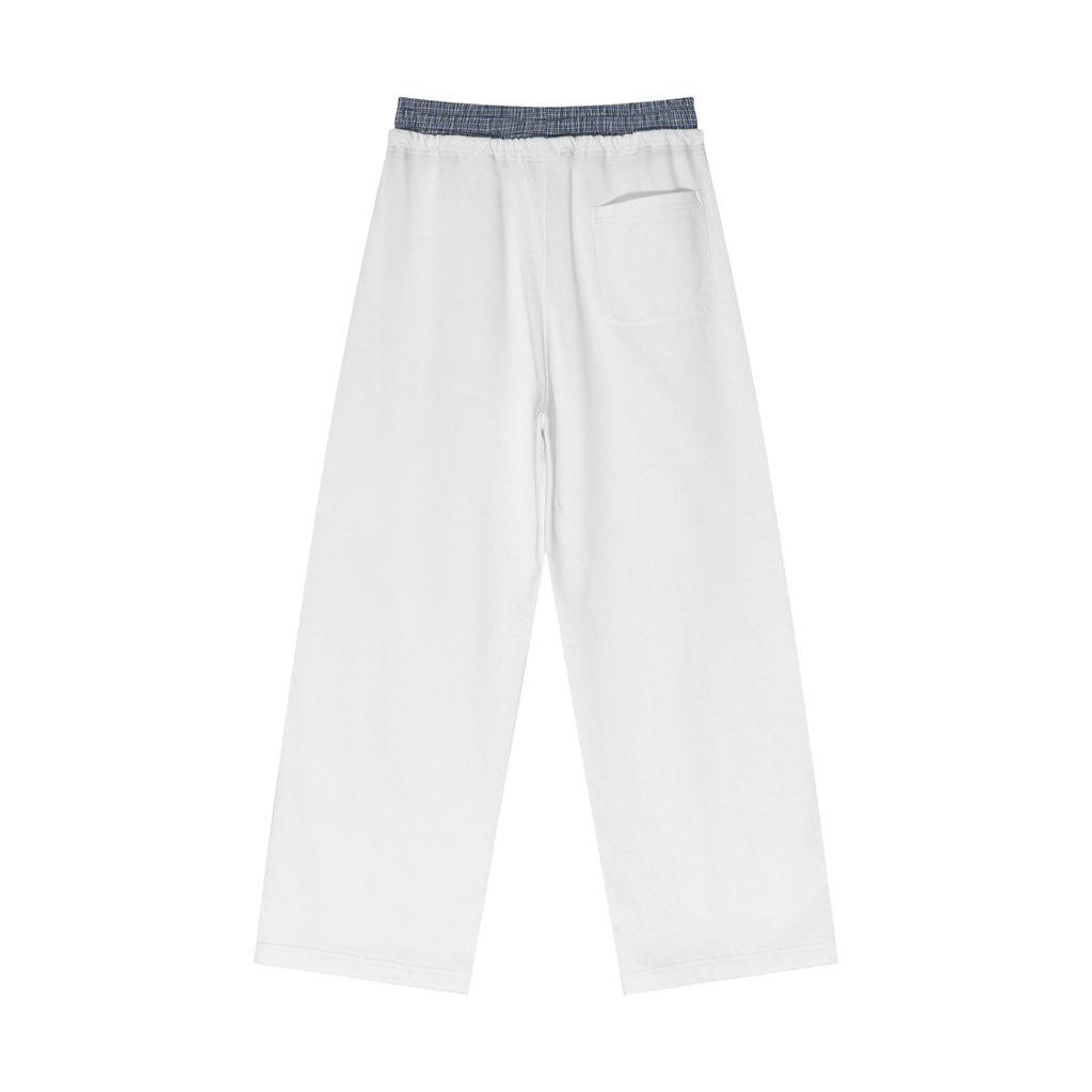 Plaid Contrast Waist Pants