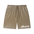 Unisex Vintage Wash Sunfade Waffle Raw Hem Shorts