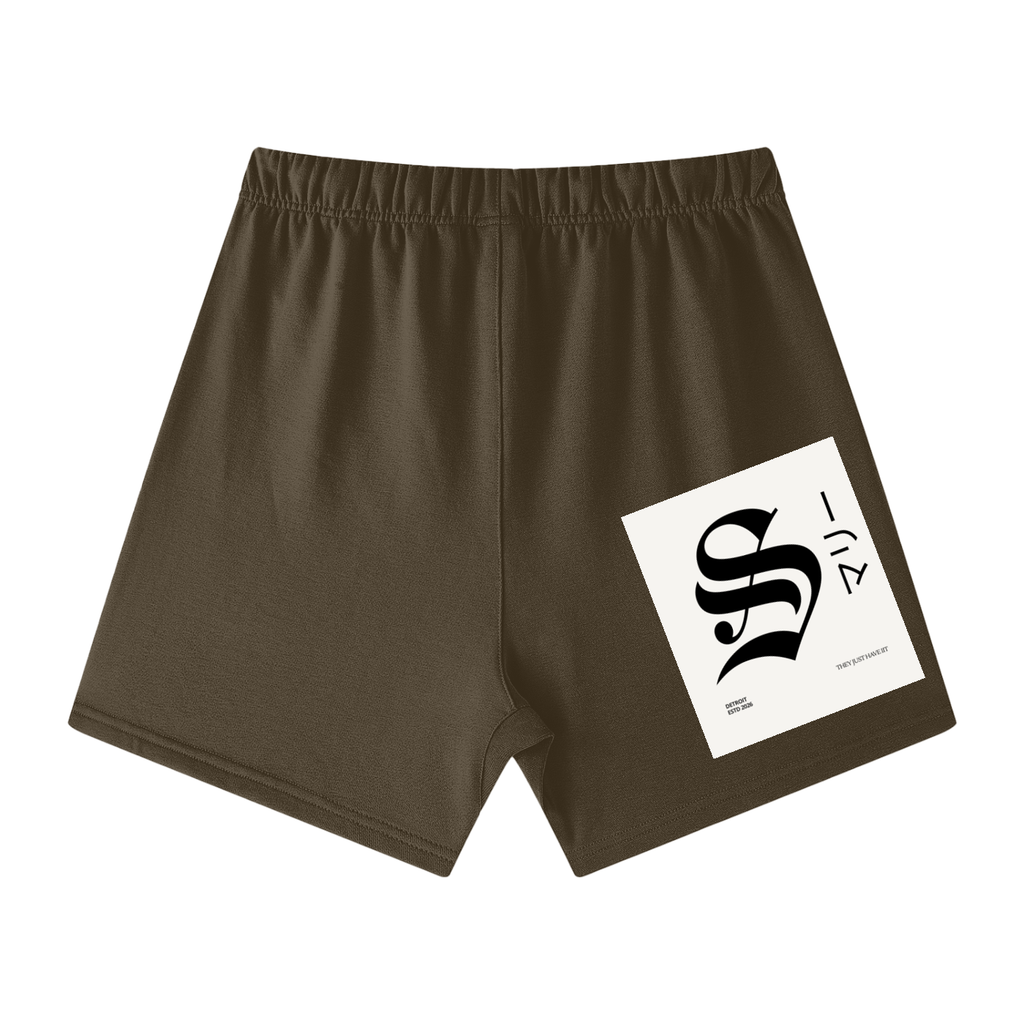 Unisex Earth Tone Loose Fit Cotton Shorts