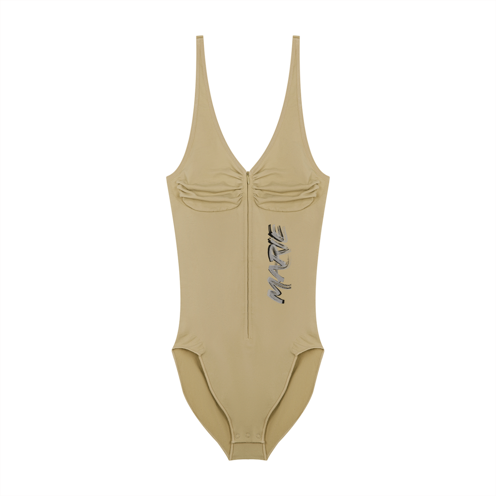 Women’s Full-Zip Ruched Bodysuit