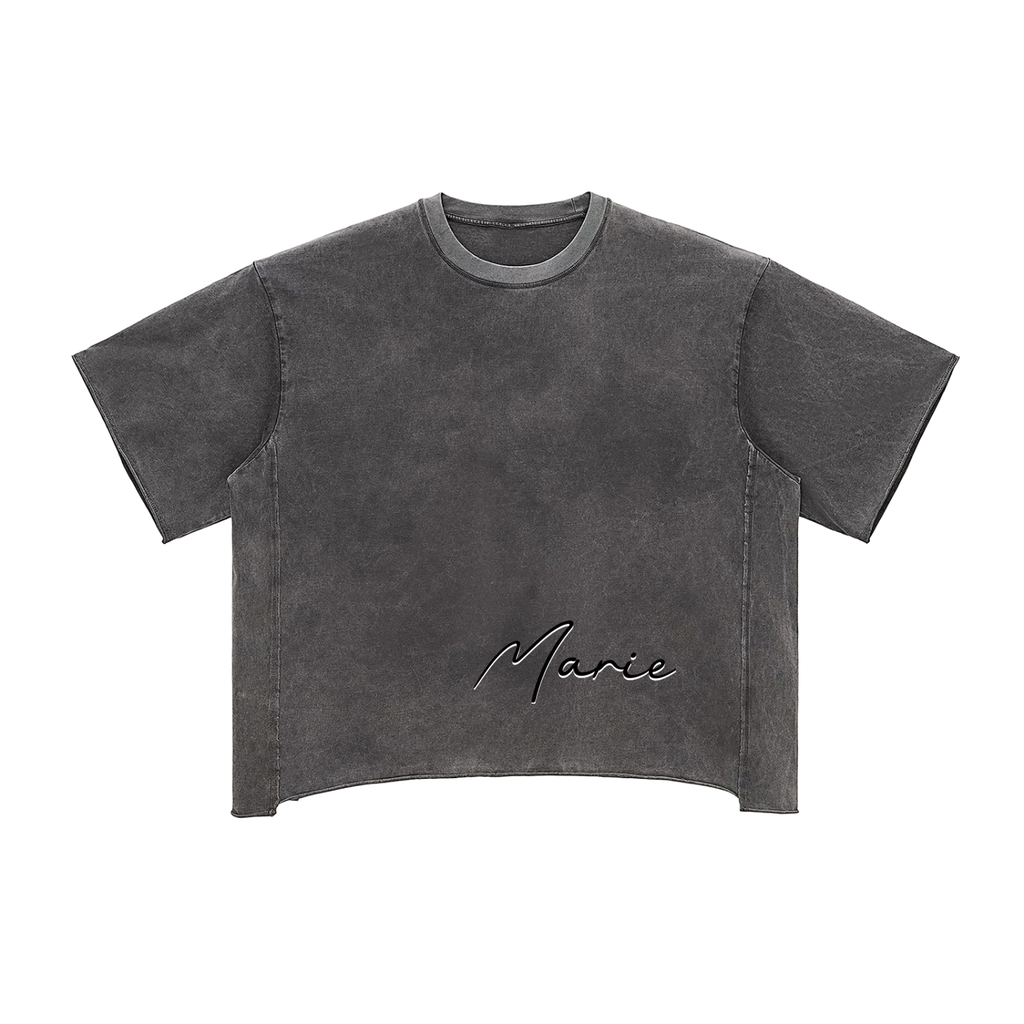 Raw Edge Snow Washed Boxy T-Shirt