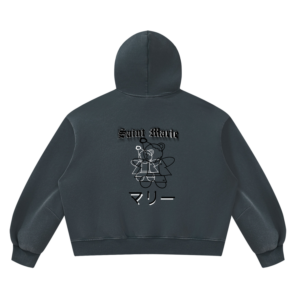 Unisex Vintage Wash Boxy Fleece Hoodie