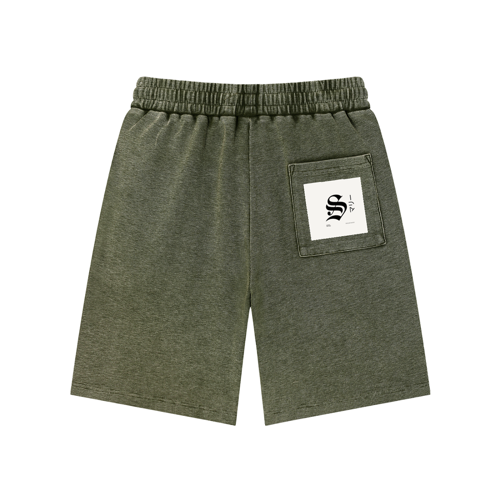 Mineral Wash Waffle Knit Shorts