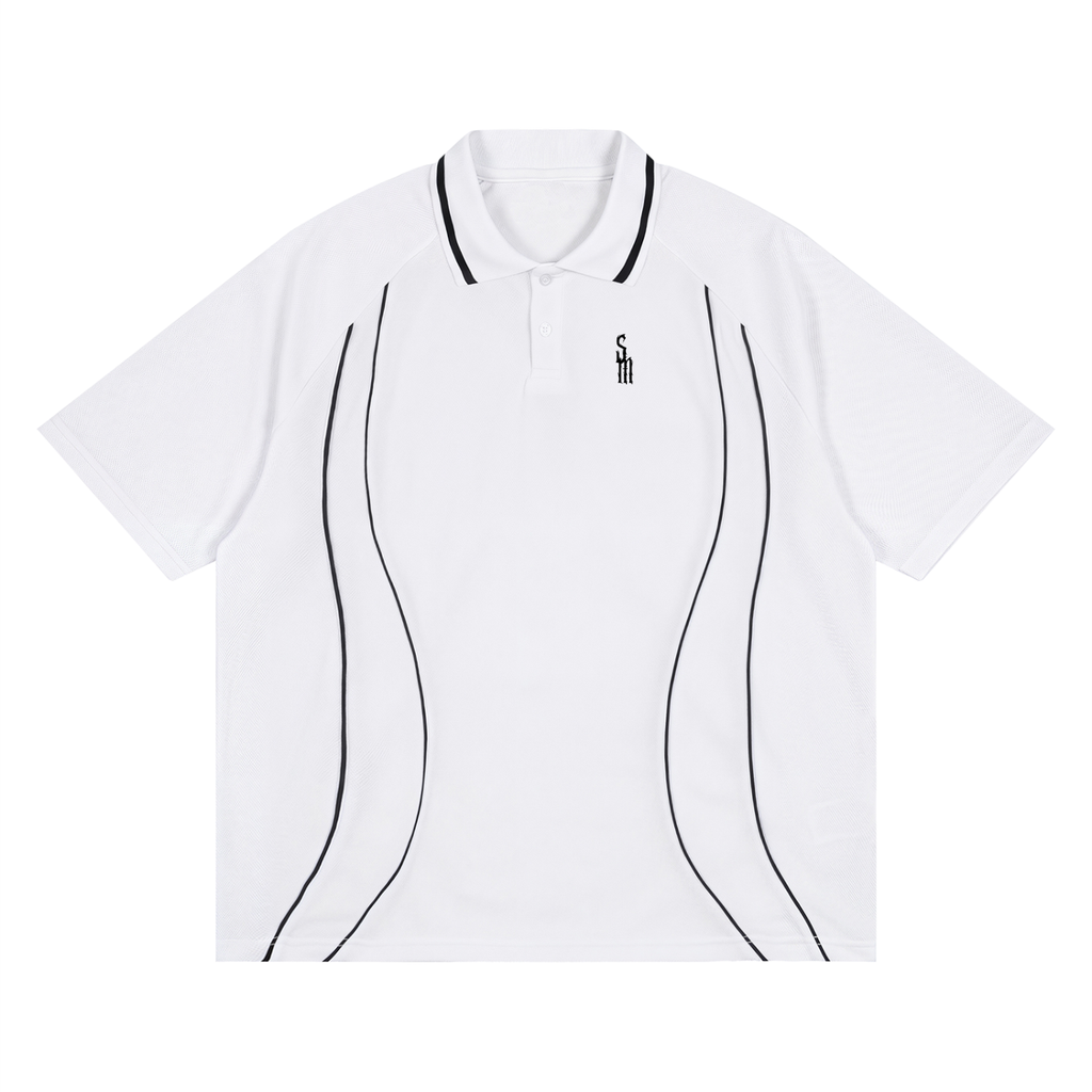 Unisex Raglan Piping Polo Shirt