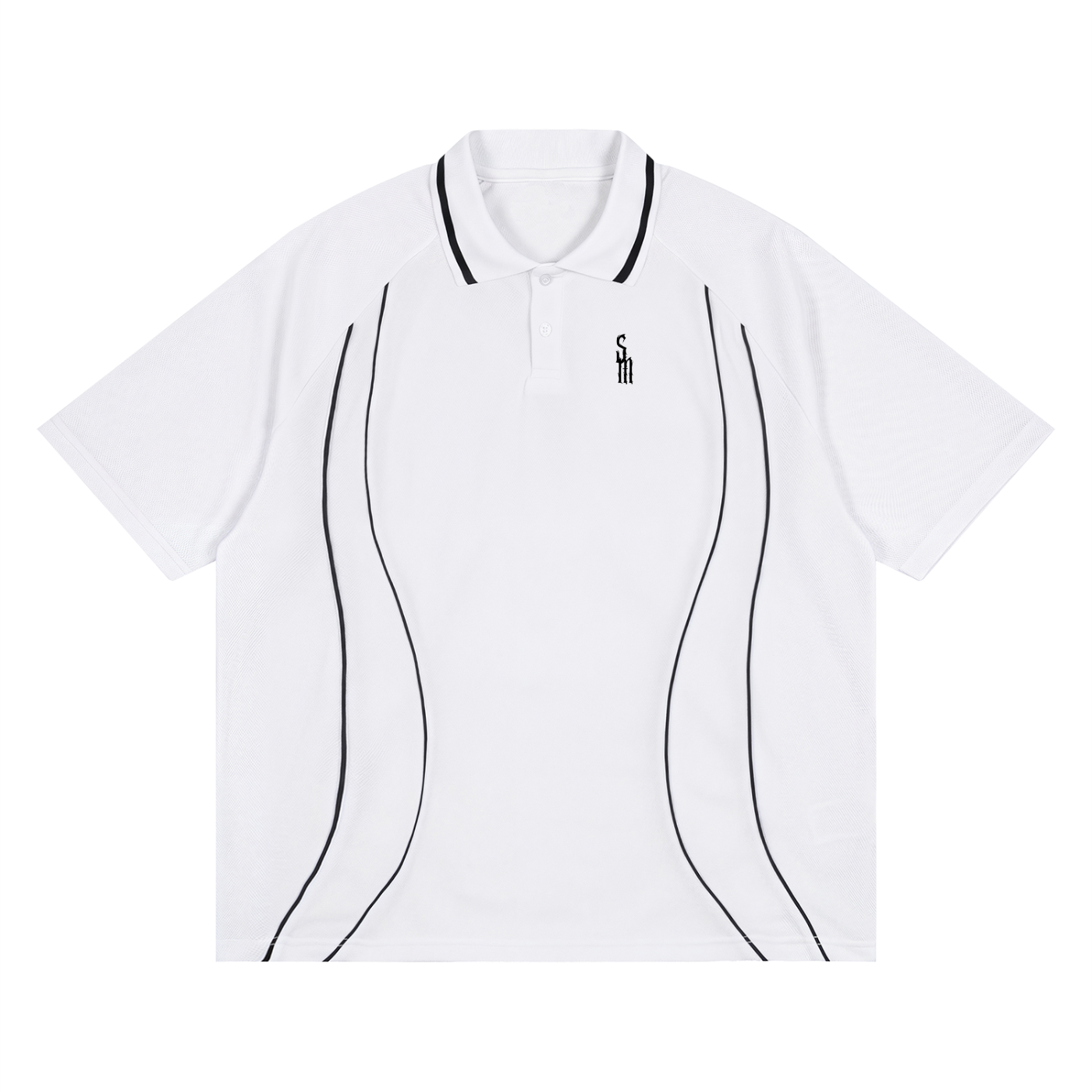 Unisex Raglan Piping Polo Shirt