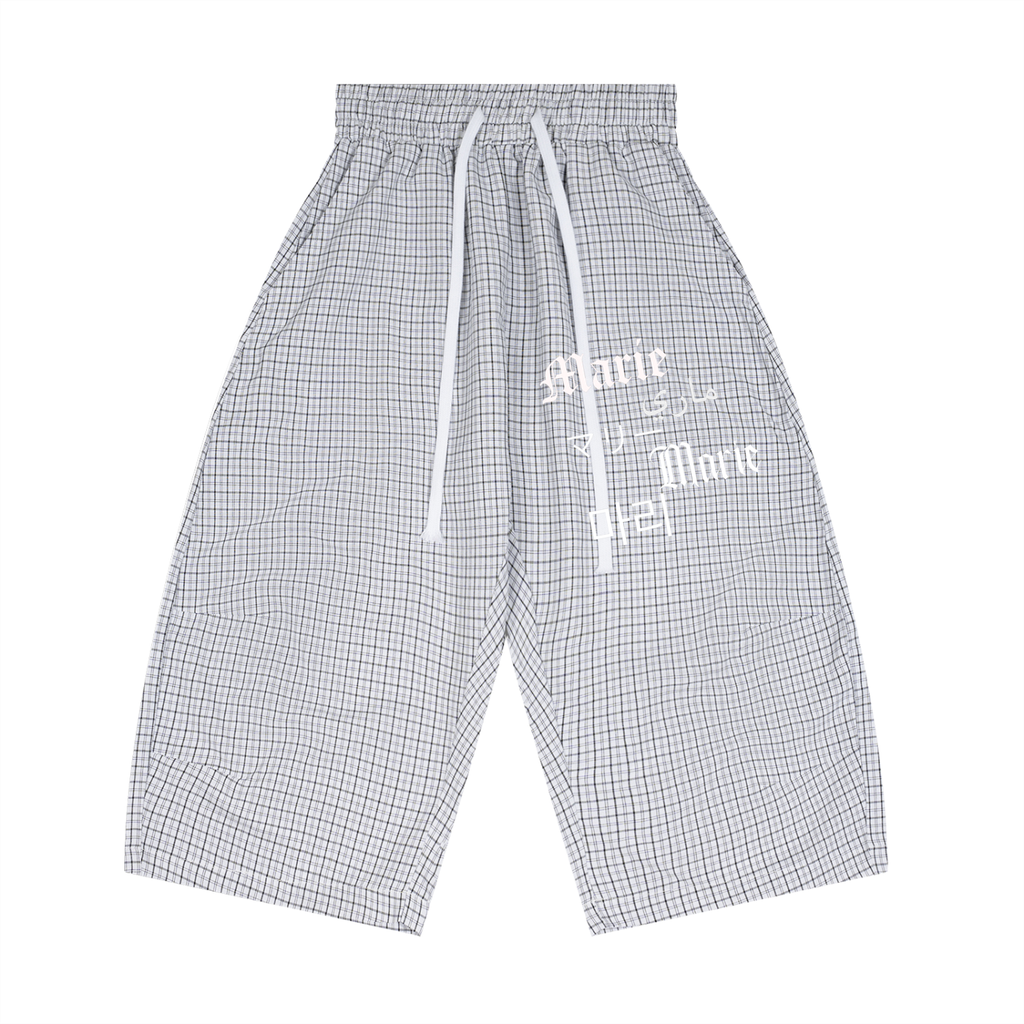 Unisex Plaid Loose Capri Shorts