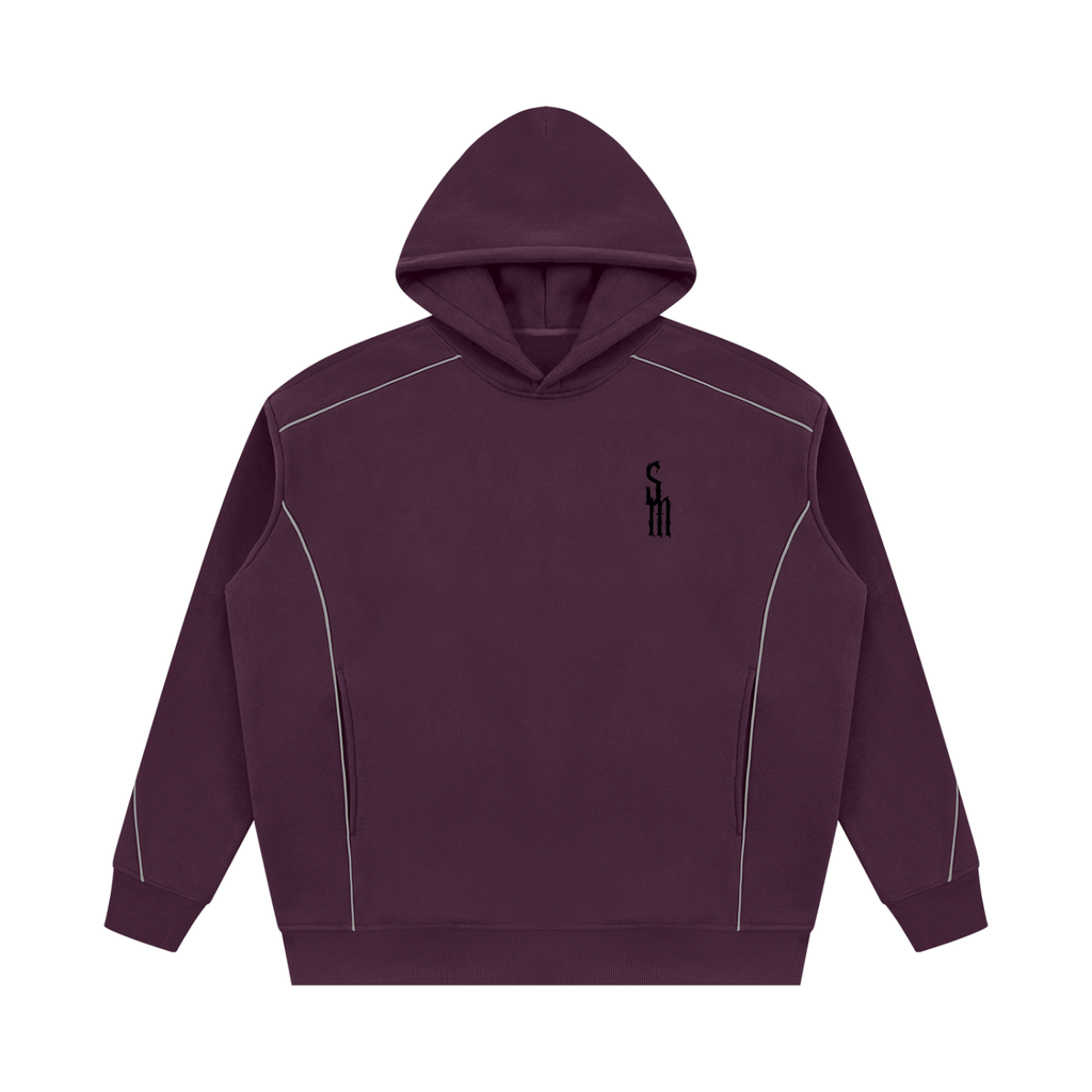 Unisex Oversized Piping Fleece Hoodie