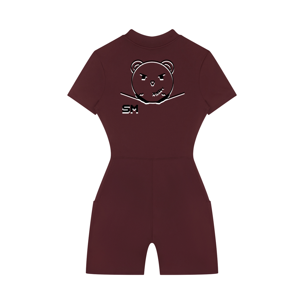 Women's Quarter-Zip Short Sleeve Romper