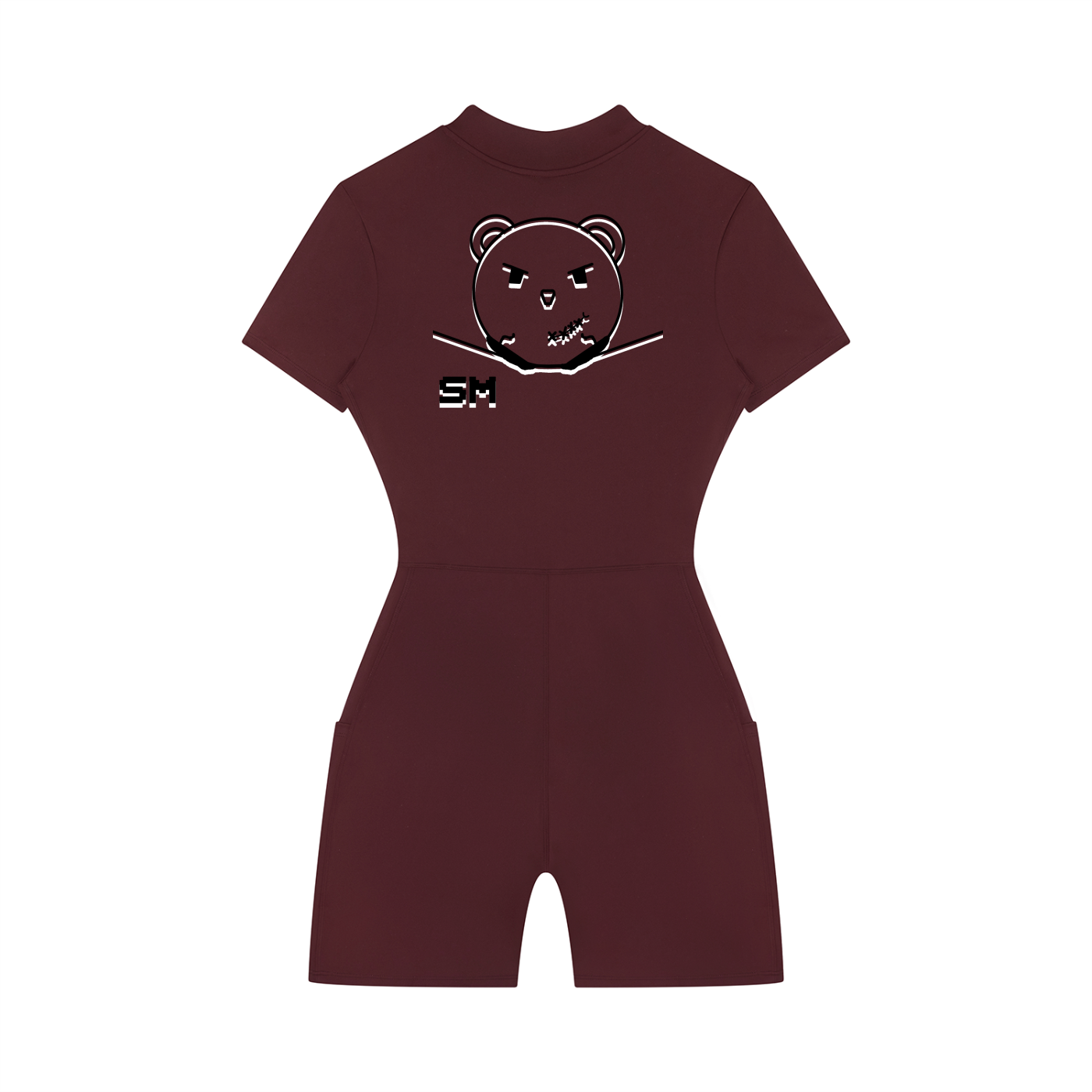 Women's Quarter-Zip Short Sleeve Romper