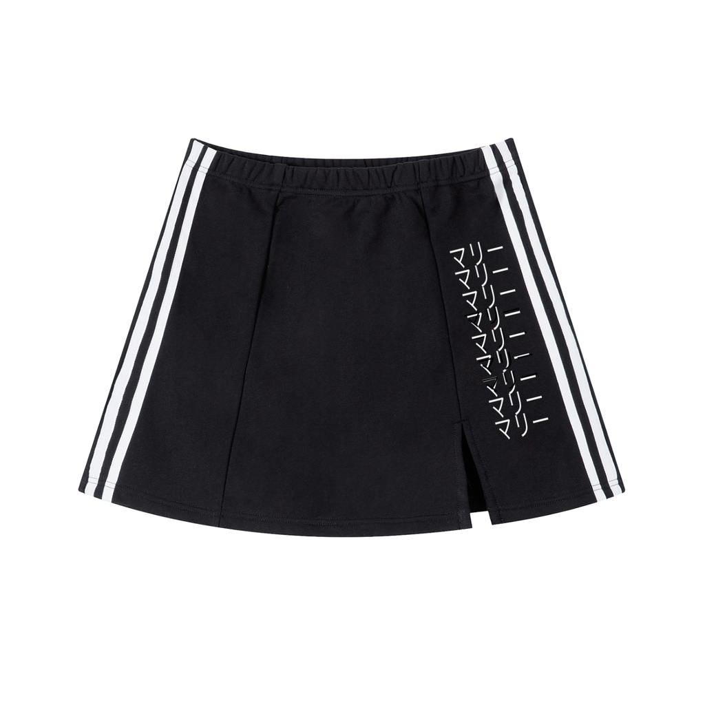Contrast Side Stripe Slit Skirt
