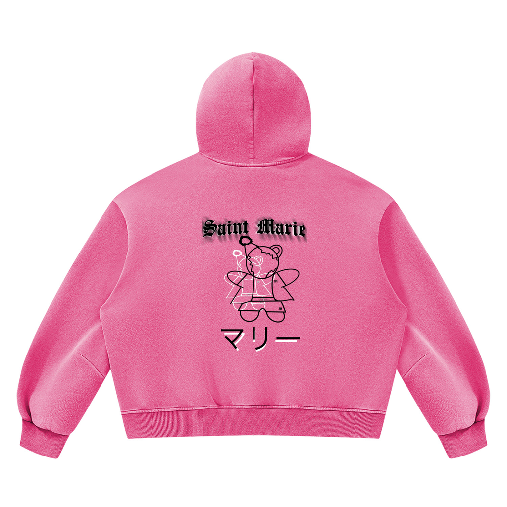 Unisex Vintage Wash Boxy Fleece Hoodie