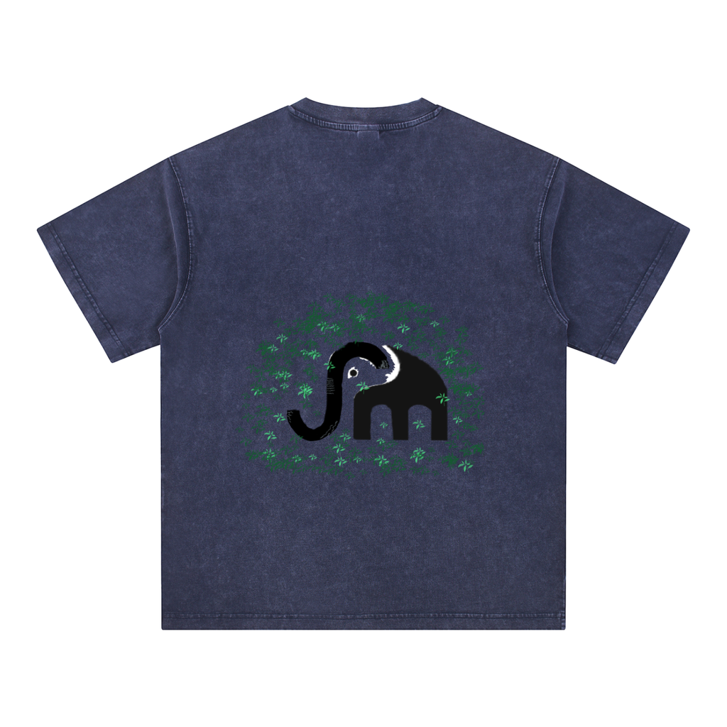 Snow Washed V-Neck Cotton T-Shirt