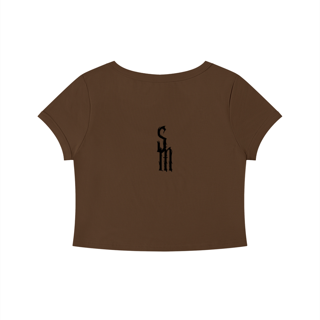 Women's Solid Color Slim Crop T-Shirt