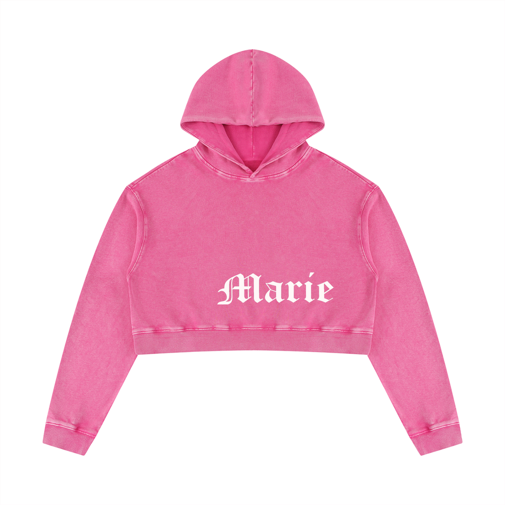 Women’s Mineral Washed Crop Hoodie