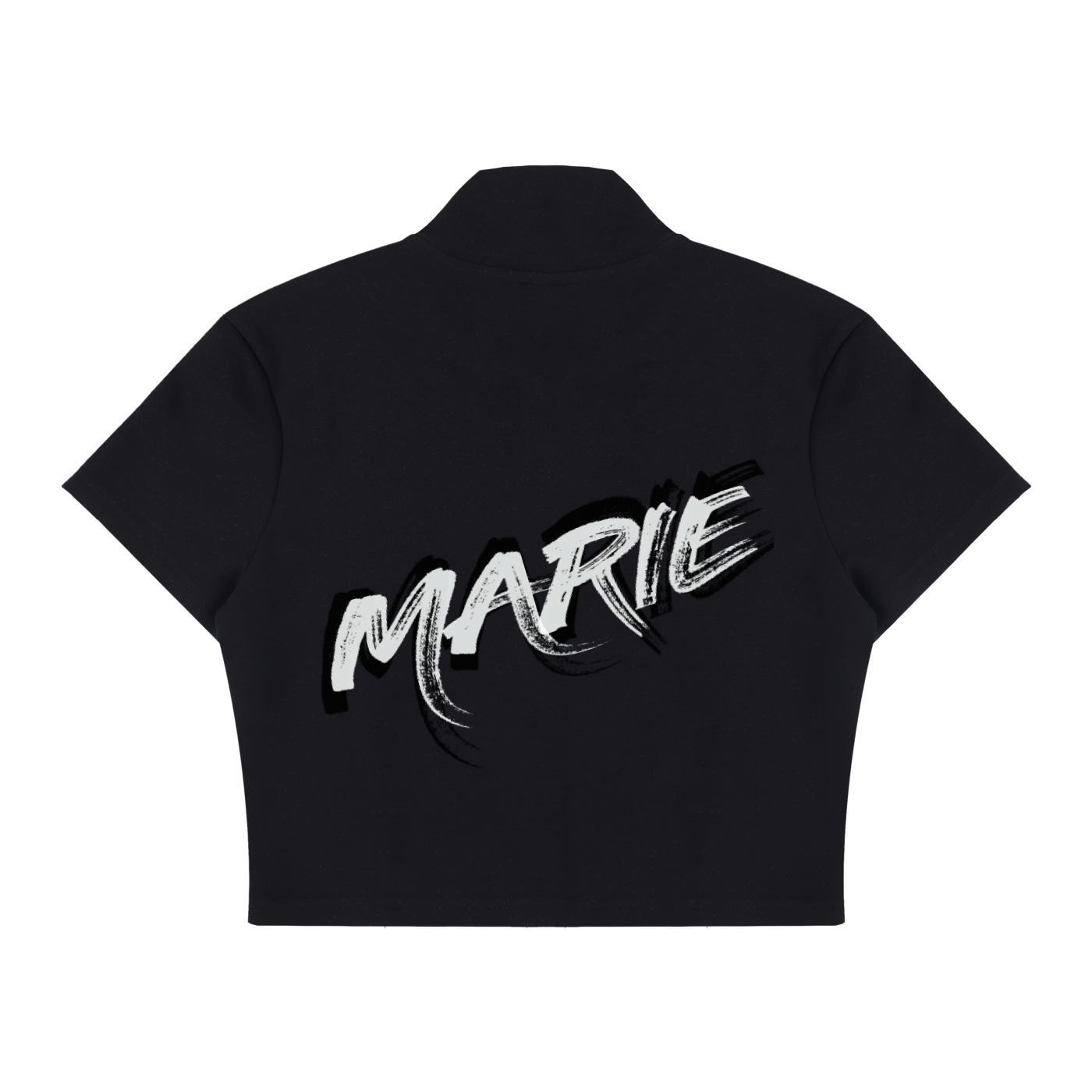 Women's Cropped Full Zip Short Sleeve T-Shirt