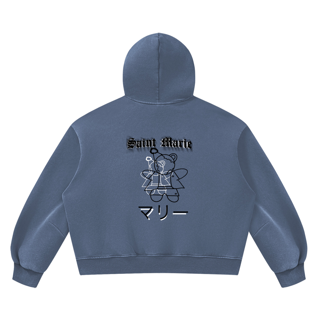 Unisex Vintage Wash Boxy Fleece Hoodie