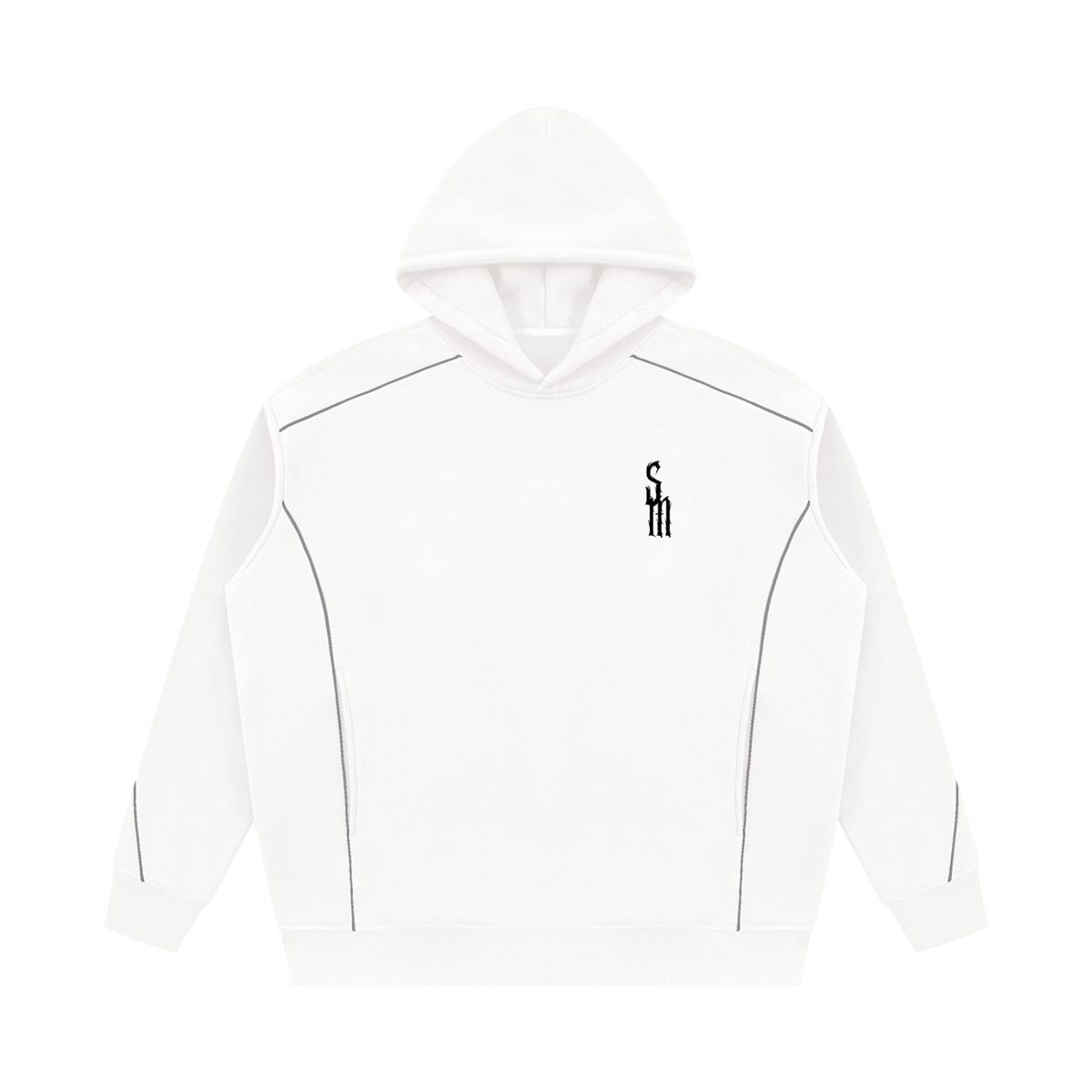 Unisex Oversized Piping Fleece Hoodie