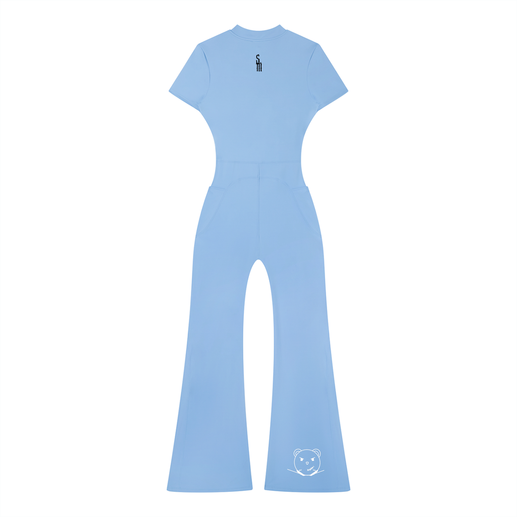 Women’s Tight Flared Leg Quarter-Zip Jumpsuit