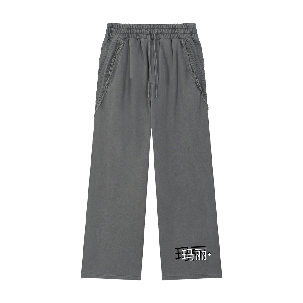 Snow Washed Tape Raw Edge Sweatpants