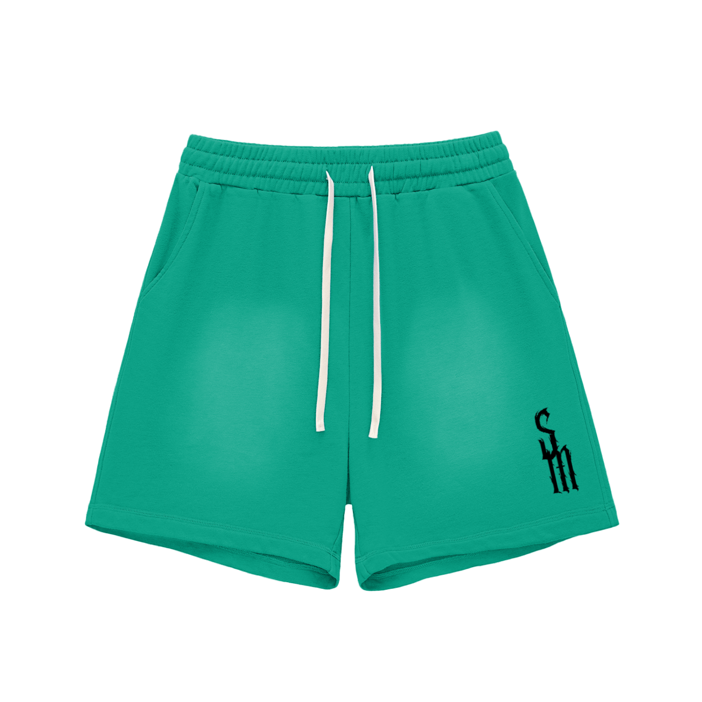 Sun Fade Raw Edge Cotton Shorts