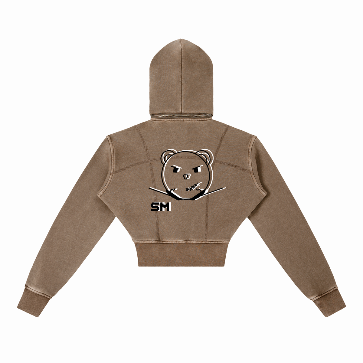 Vintage Washed Cropped Fleece Hoodie