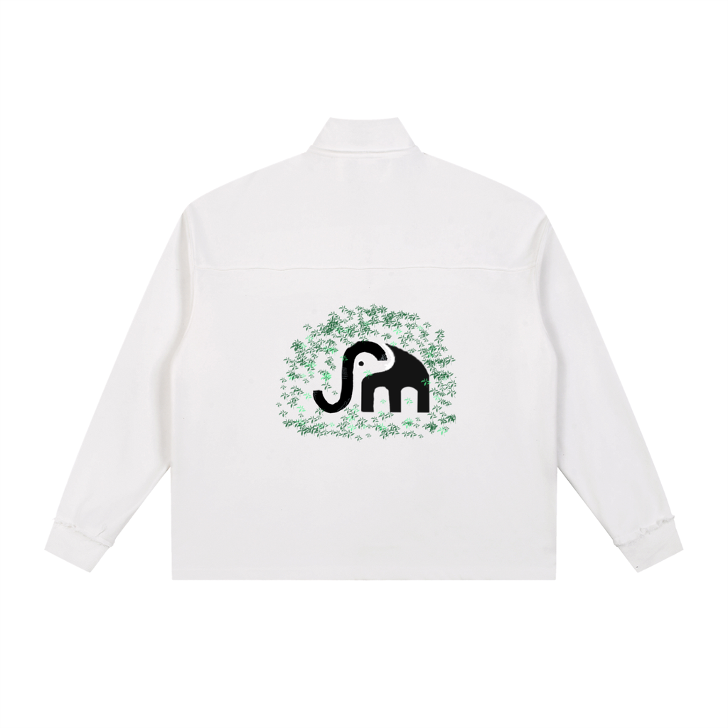 Half-Zip Rolled Edge Fleece Sweatshirt