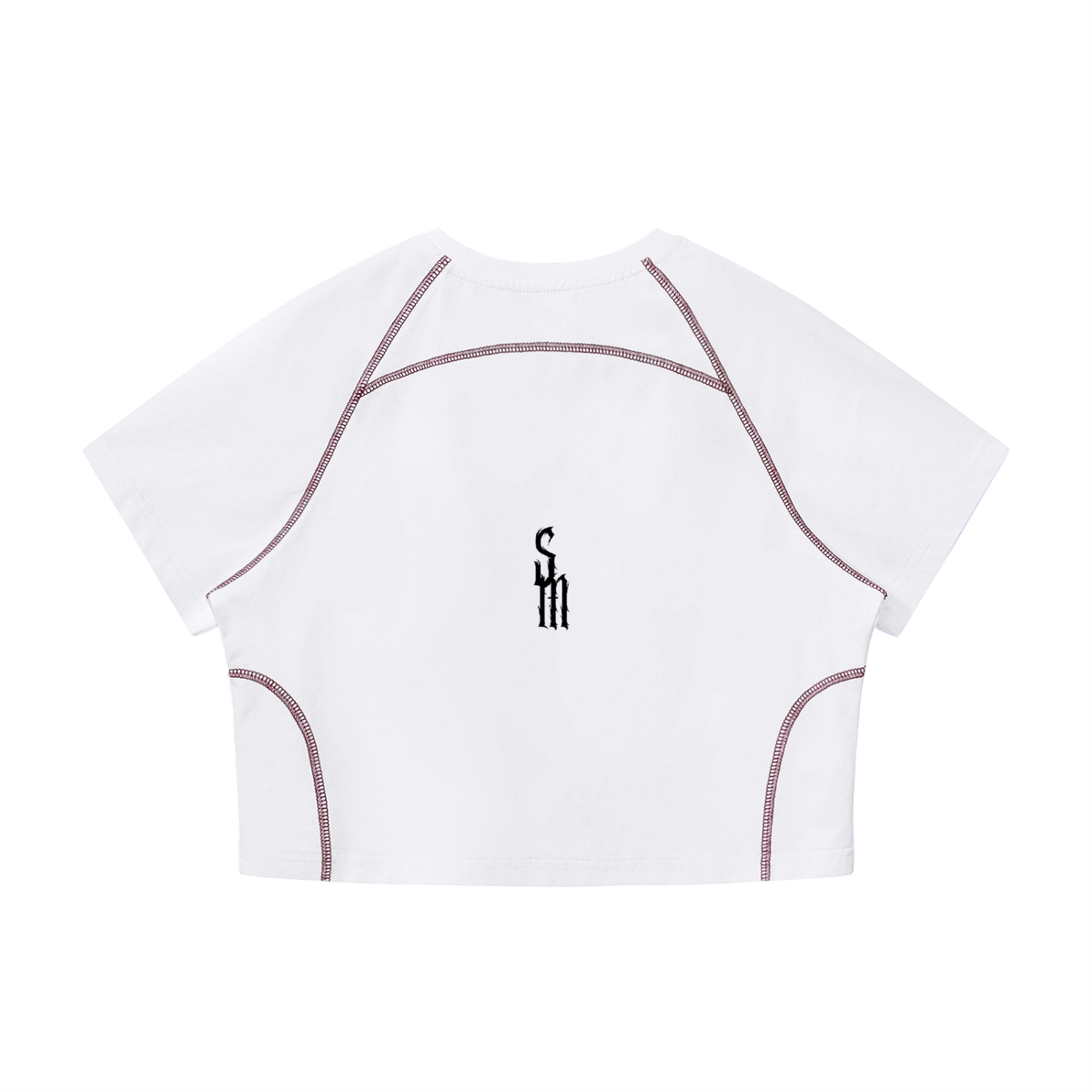 Women's Contrast Stitch Raglan Crop T-Shirt