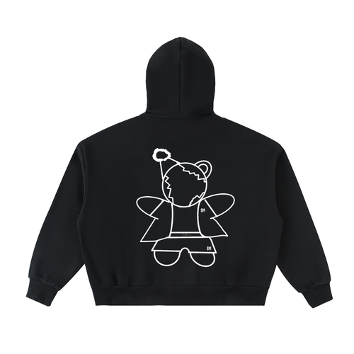 Fleeced Full-Zip Boxy Hoodie