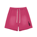 Sun Fade Raw Edge Cotton Shorts