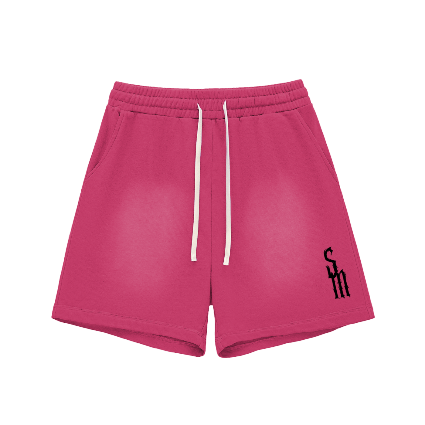 Sun Fade Raw Edge Cotton Shorts