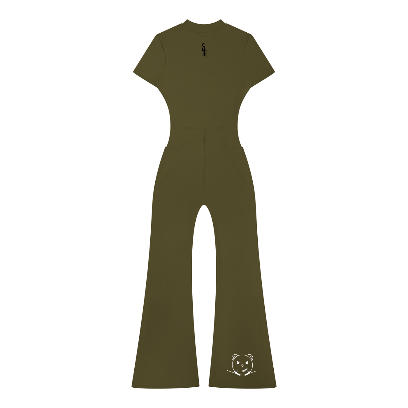 Women’s Tight Flared Leg Quarter-Zip Jumpsuit